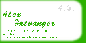 alex hatvanger business card